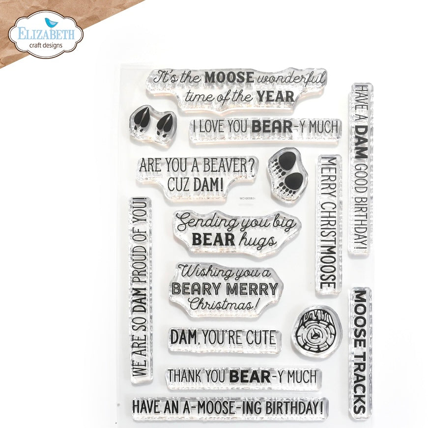 Elizabeth Craft Designs Bear, Moose, Beaver Great Outdoors Stamp Set